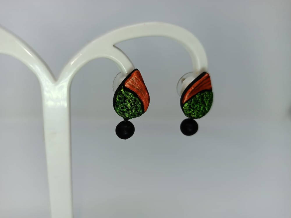Terracotta Water Drop Ear Studs