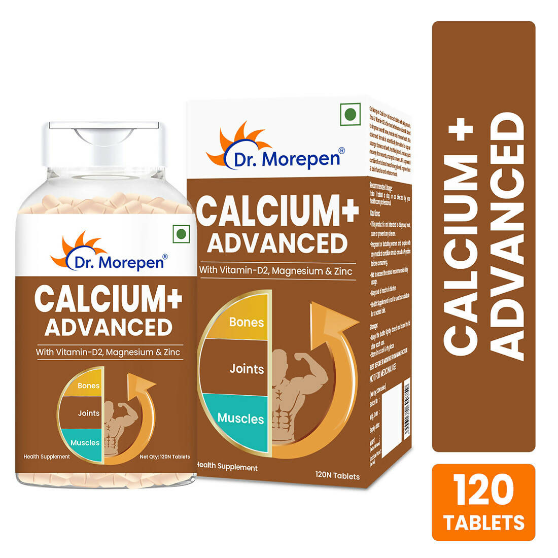 Dr. Morepen Calcium+ Advanced Tablets with Vitamin - D2, Magnesium & Zinc 