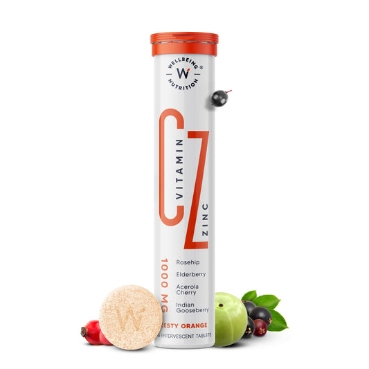 Wellbeing Nutrition Organic Vitamin C + Zinc Effervescent Tablets  Grab2Buy Wellbeing Nutrition Grab2Buy