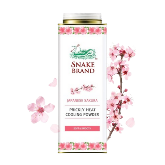 Snake Brand Japanese Sakura Prickly Heat Cooling Talcum Powder