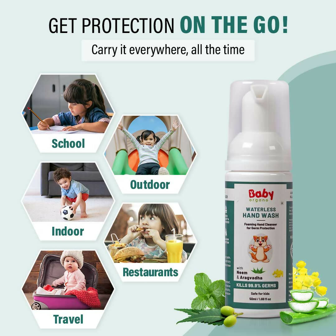 Babyorgano Non Alcoholic Foam Based Waterless Hand Wash for Kids - Grab2buy