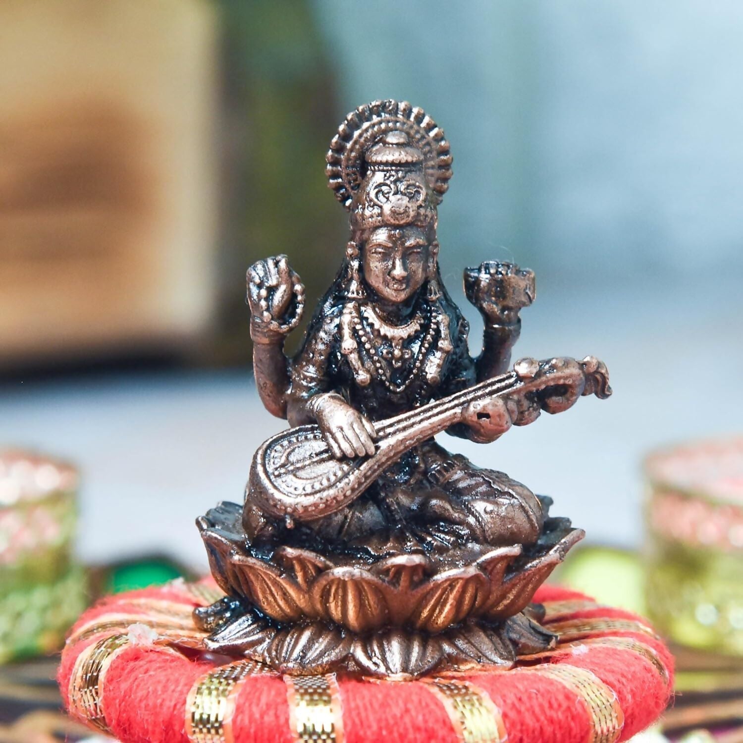 Copper Idols India Saraswati Idol - Grab2buy