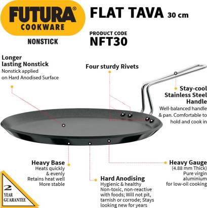 Hawkins Futura Non-stick Flat Tava 30 cm Diameter (NFT30) 
