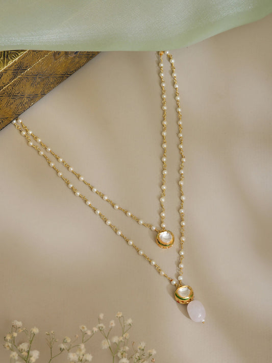 Ruby Raang Pink Onyx and Kundan Necklace | Grab2Buy
