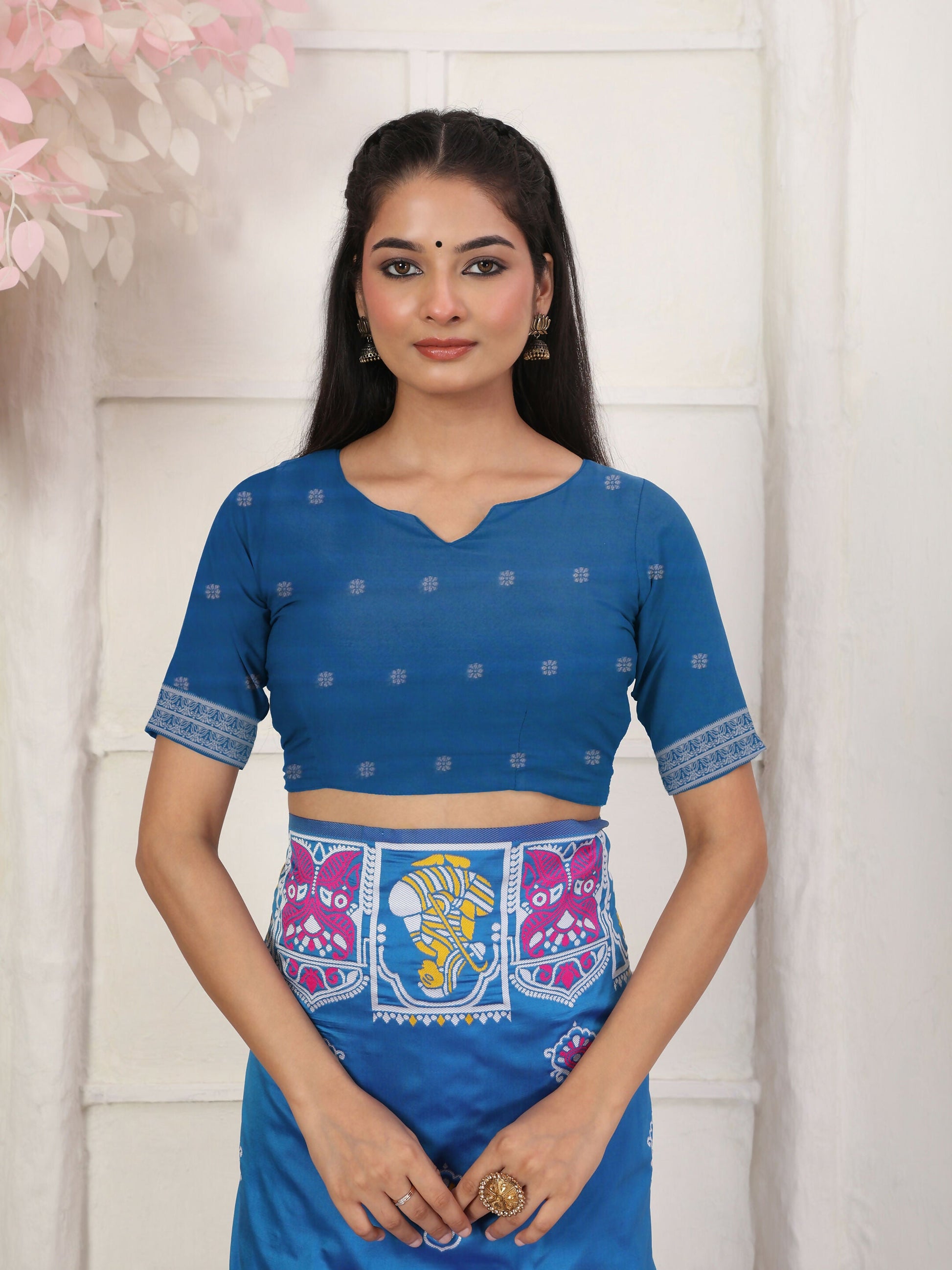 Shree Shyam Fashion Silk Blend Blue Saree
