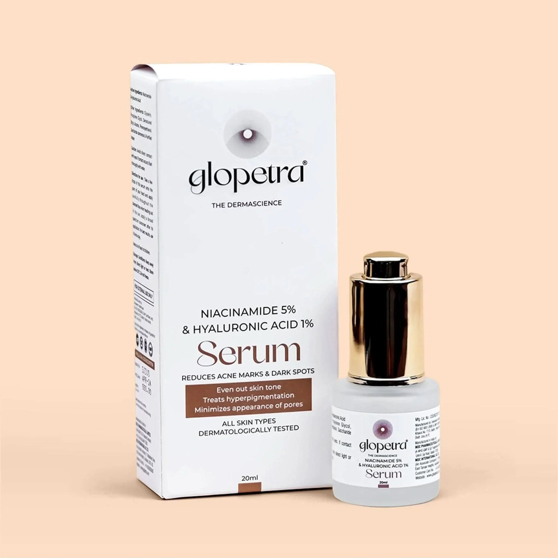 Glopetra Niacinamide & Hyaluronic Acid Serum For Acne & Dark Spots