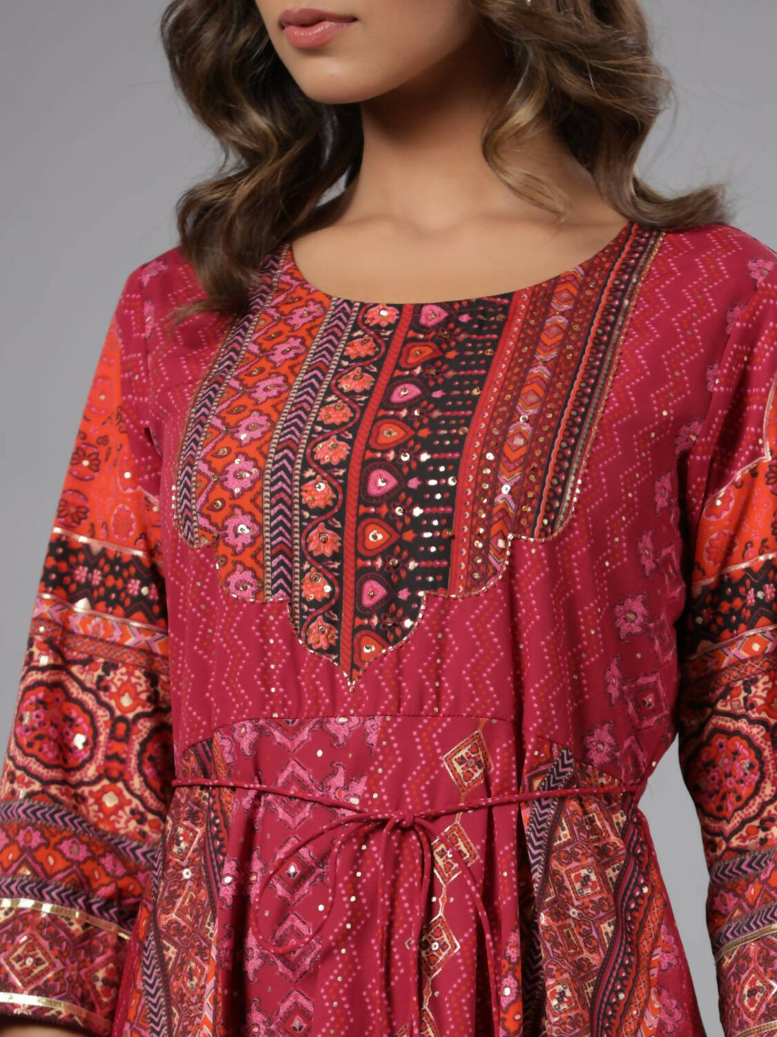 Juniper Women Plum Silk Printed Maxi Dress