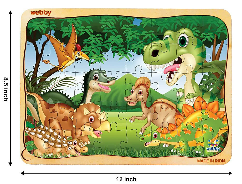 Webby Dinosaurs in Jungle Wooden Jigsaw Puzzle-40 Pcs  Grab2Buy Webby Grab2Buy