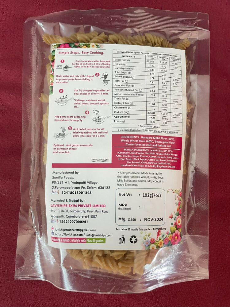 Flora Organics Barnyard Millet Pasta 