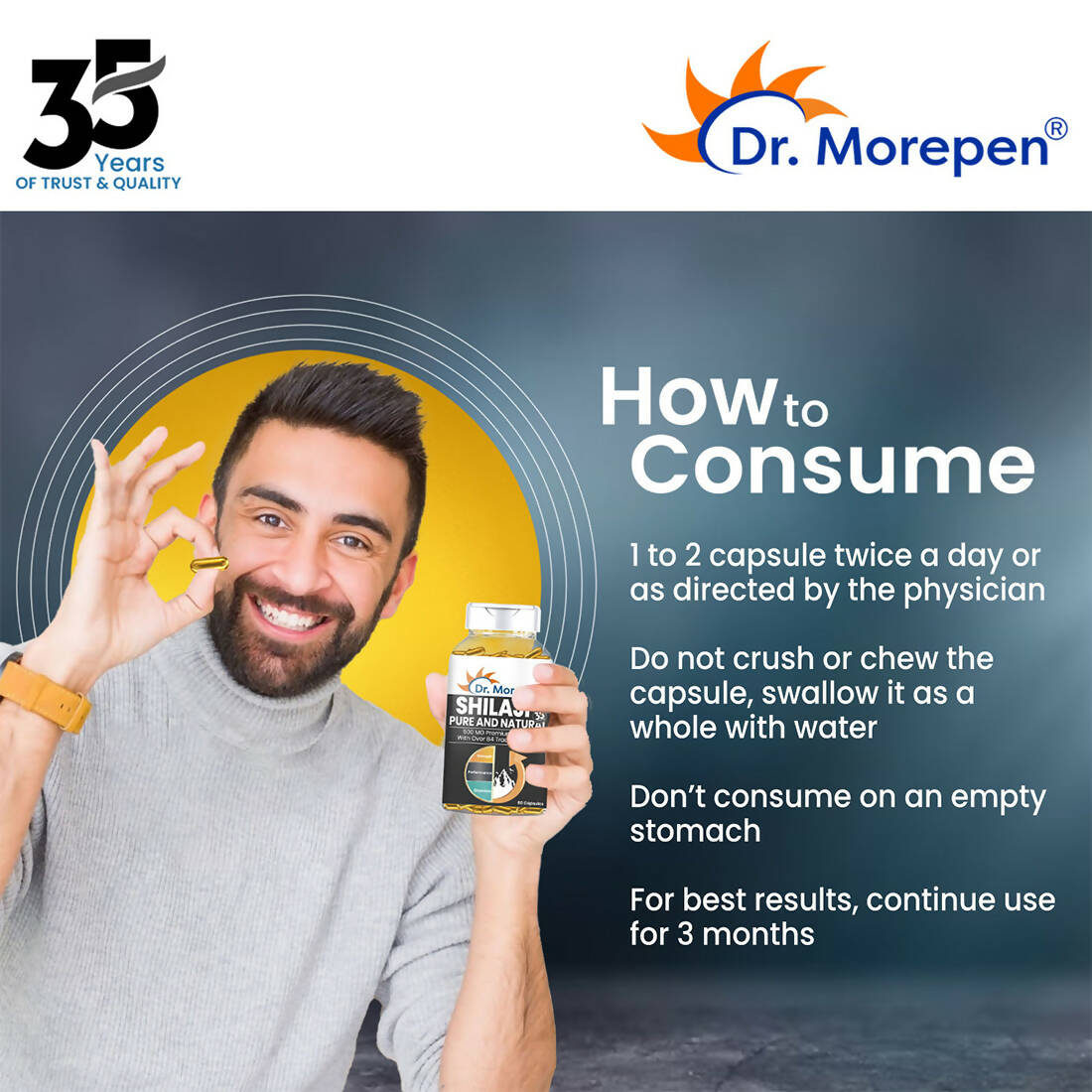 Dr. Morepen Natural & Pure SJ Resin and SJ Capsules Combo 