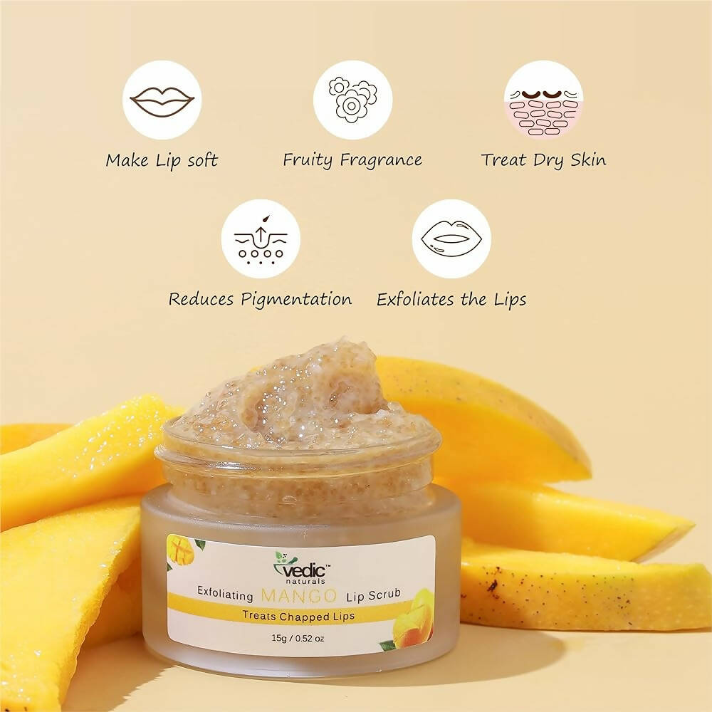 Vedic Naturals Exfoliating Mango Lip Scrub  Grab2Buy Vedic Naturals Grab2Buy