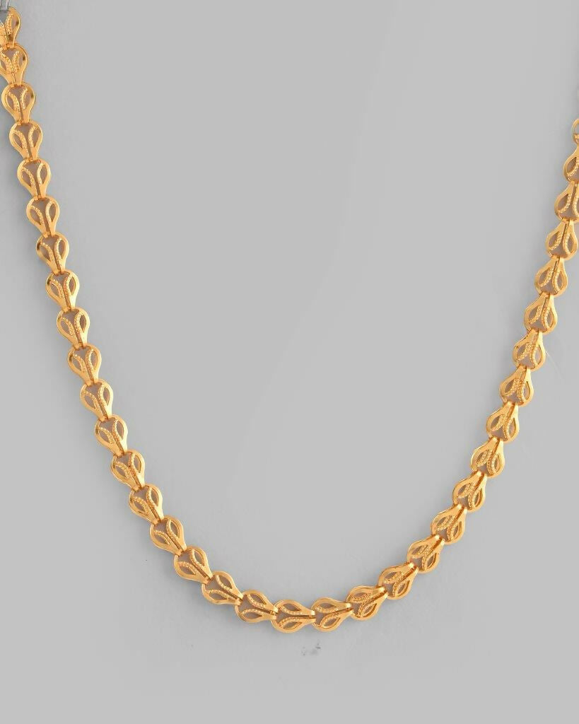 VOJ Gold-Polished Designer Contemporay Chain For Men 
