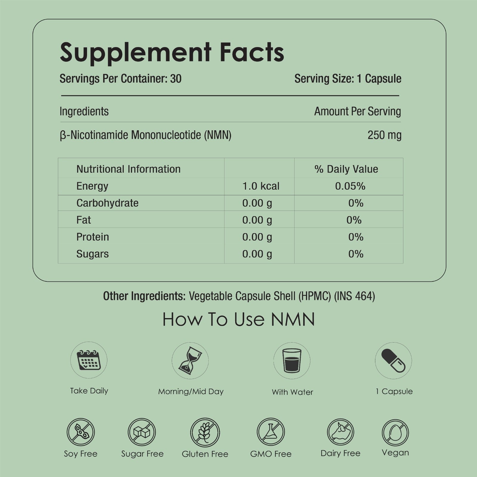 GATACA Pure β-NMN - 250 mg Capsules, Backed by 21 Patents 