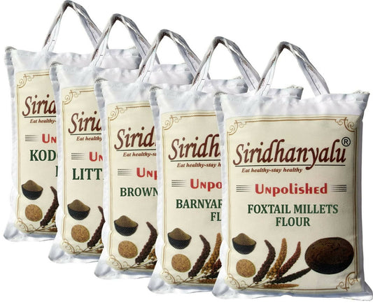 Siridhanyalu Unpolished & Organic Millet Flour Combo - Grab2buy