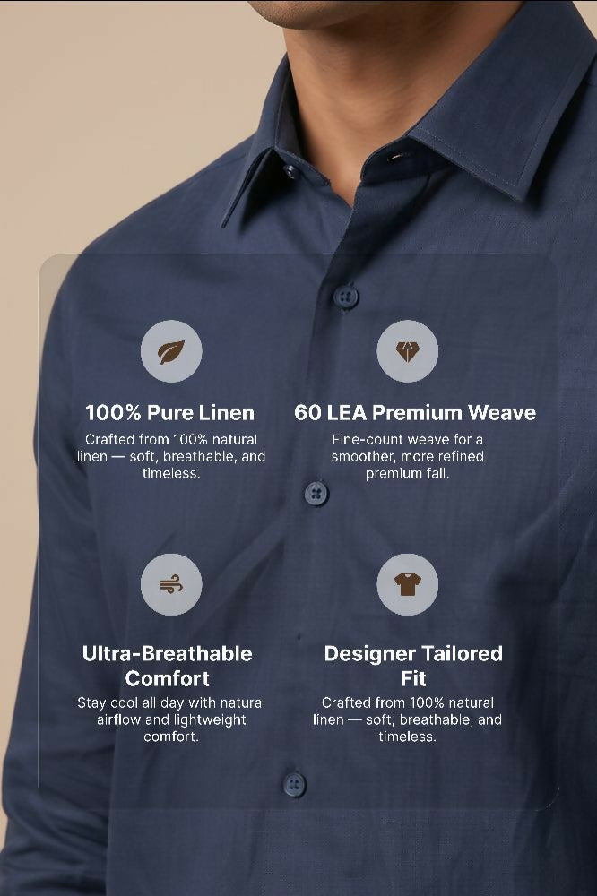 Horizon — Blue Cotton Shirt by Hilo Design