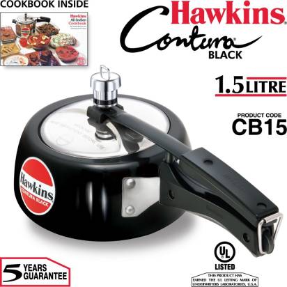 Hawkins Contura Black 1.5 L Pressure Cooker (CB15) - Grab2buy