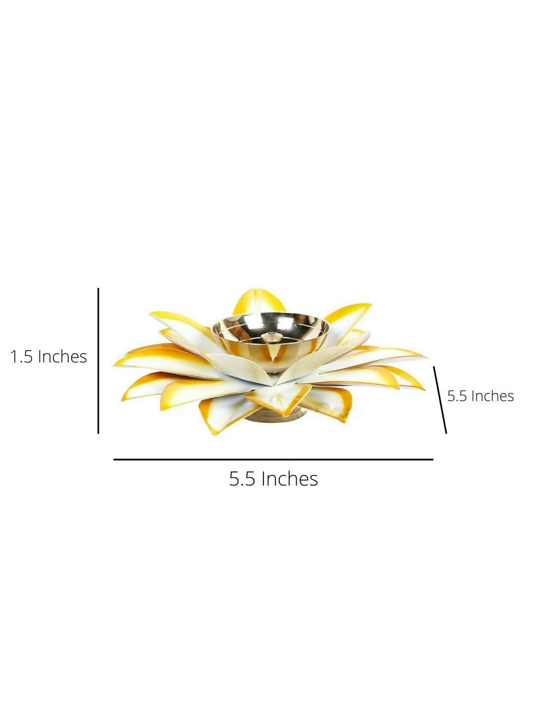 CraftVatika Gold-Toned Lotus Shaped Diya For Pooja 