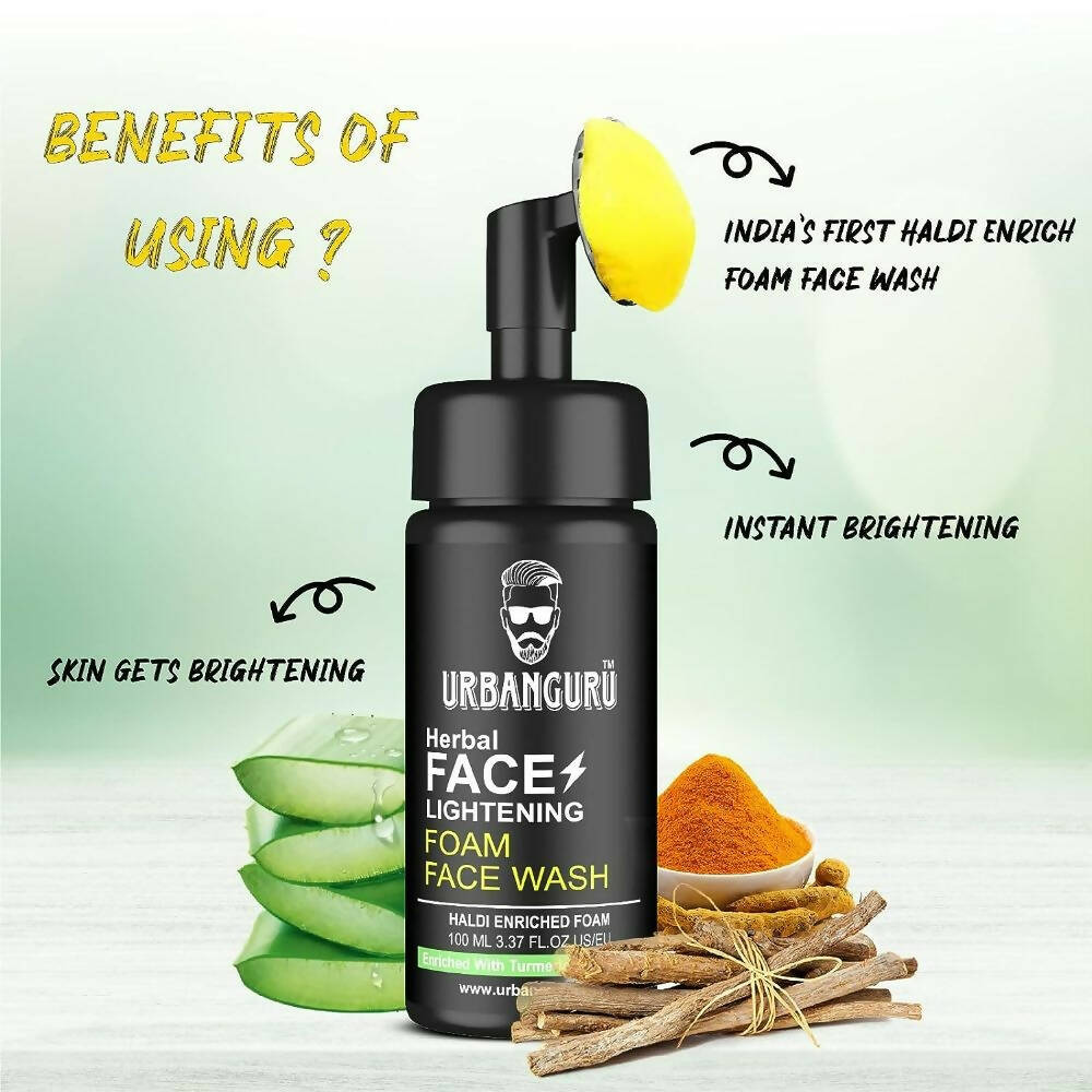Urbanguru Men's Face Lightening Haldi Foam Face Wash  Grab2Buy Urbanguru Grab2Buy