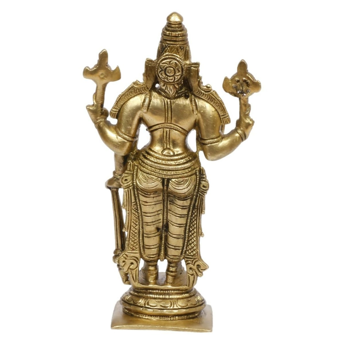 Artvarko Brass Lord Bhagwan Vishnu Narayana With Shankh Chakra Idol - Grab2buy
