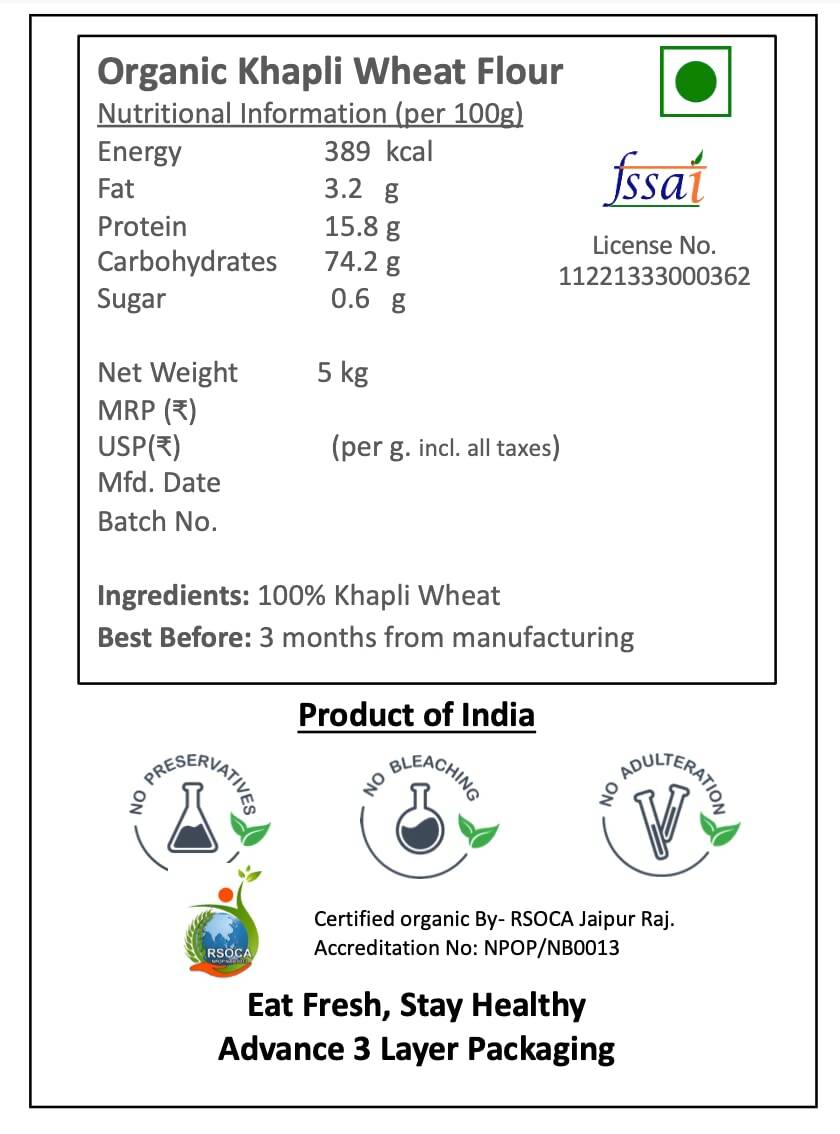 Earthen Story Certified Organic Khapli Wheat Flour - Distacart