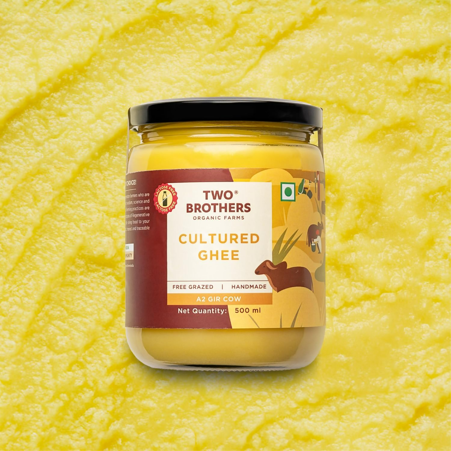 Two Brothers Organic Farms A2 Ghee Butter Organic Grass Fed From Gir Cow 
