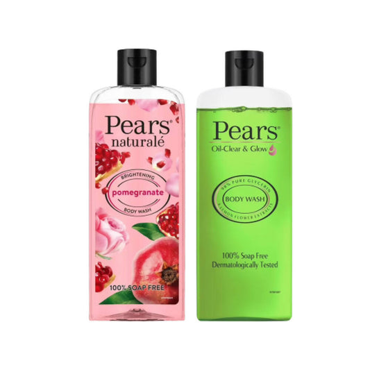 Pears Oil Clear & Glow And Naturale Brightening Pomegranate Body Wash Combo - Grab2buy