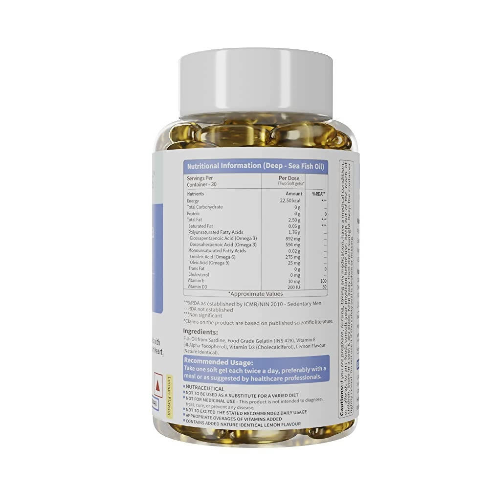 Neuherbs Deep-Sea Omega 3 Fish Oil Softgels - Grab2buy