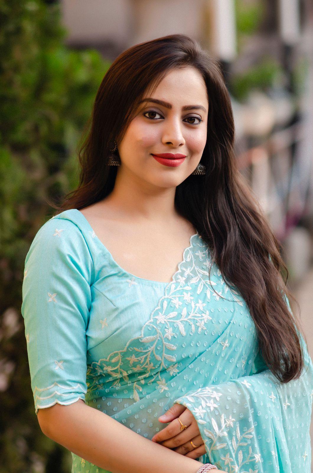 Sky Pure Chiffon Woven Design Saree with Unstitched Blouse - A2M