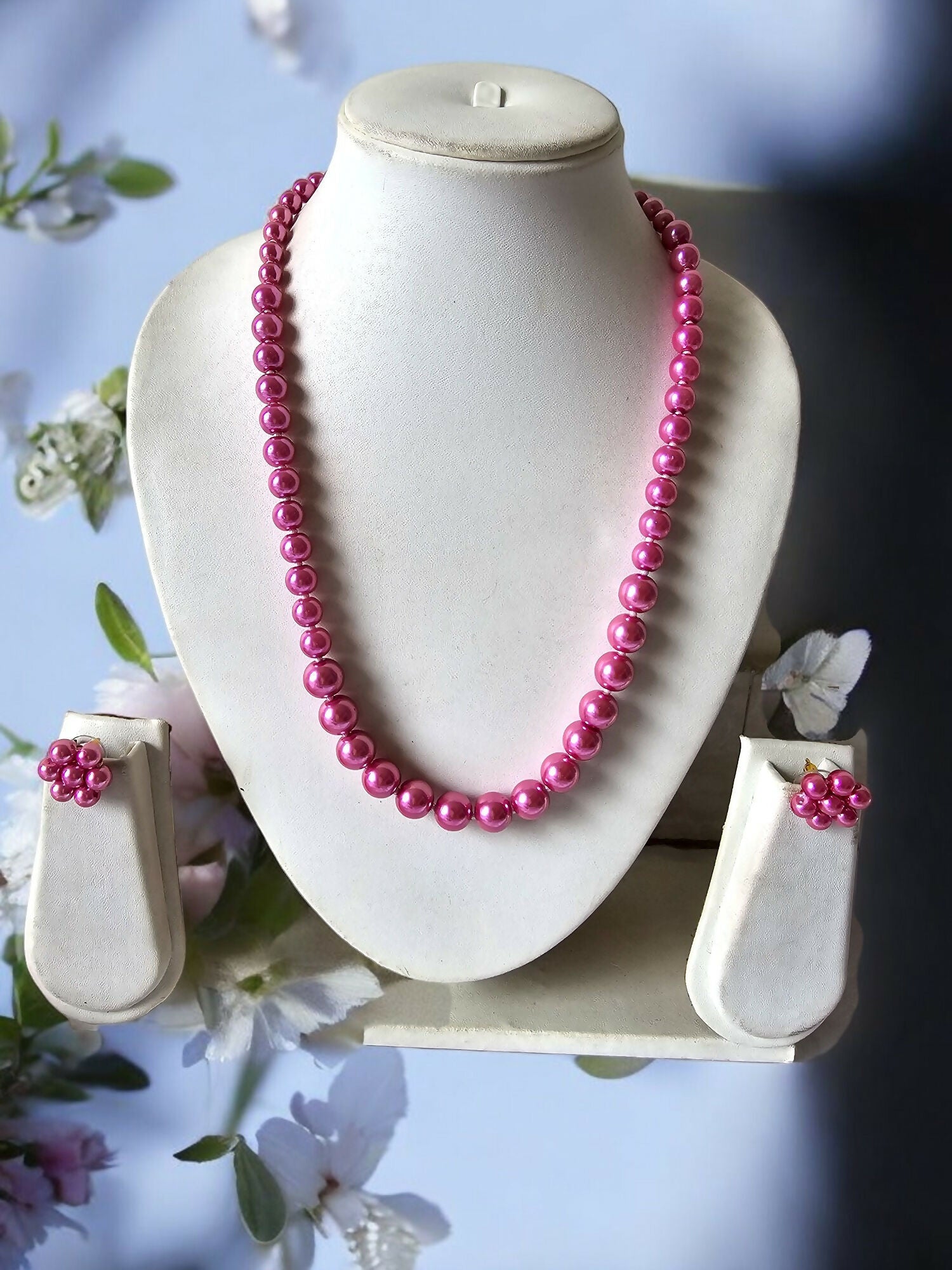 Inhanns Spectrum Everyday Pearl Sets - Single Strand - Hotpink