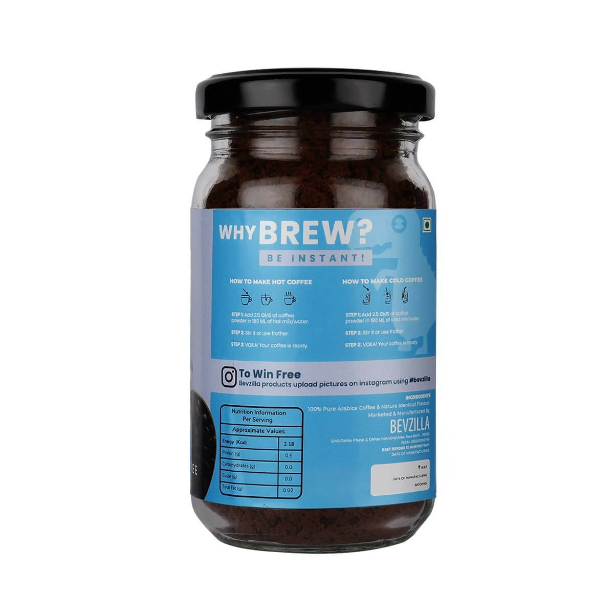 Bevzilla Instant Coffee Powder (French Vanilla Flavour) 