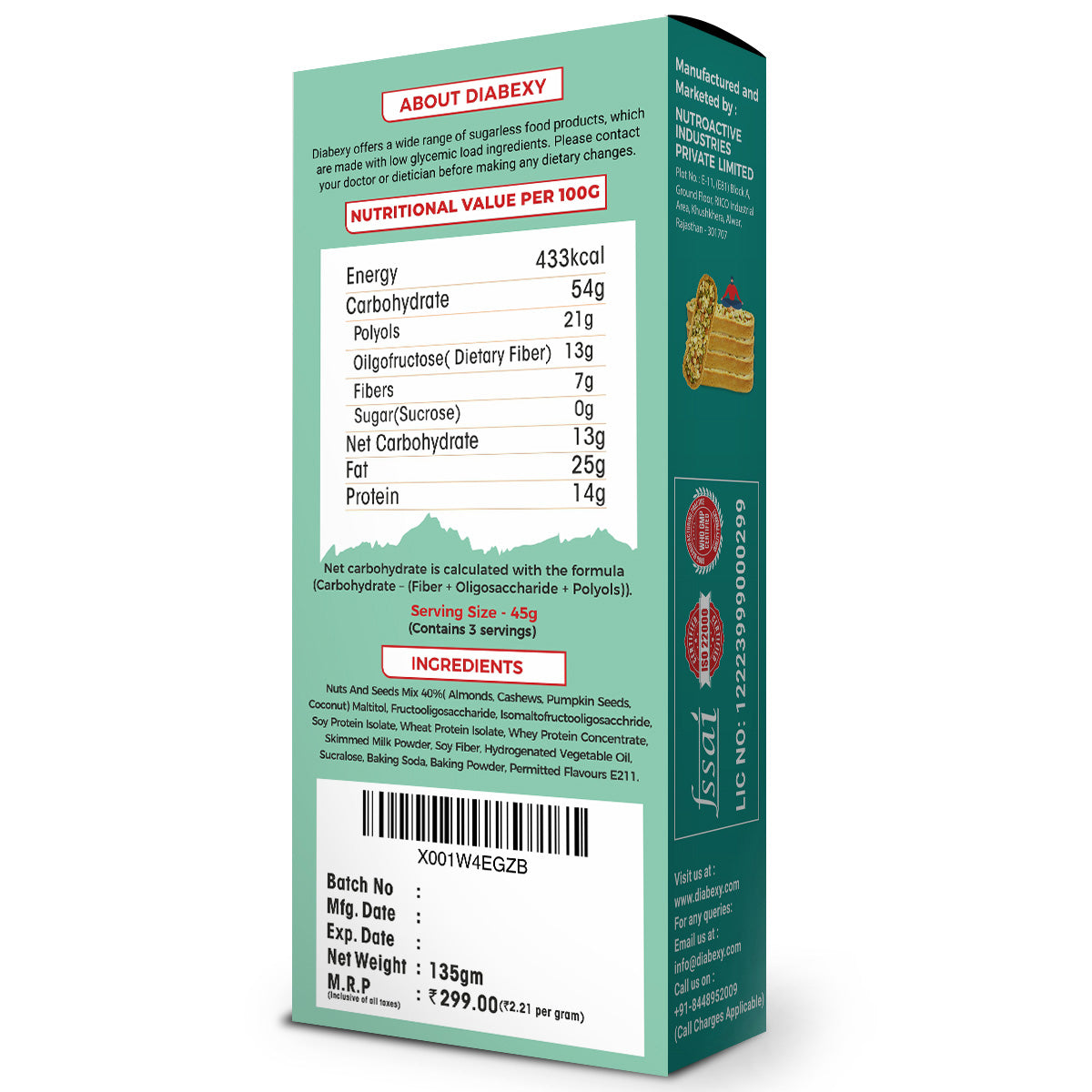 Diabexy Nuts Tart Diabexy NutroActive