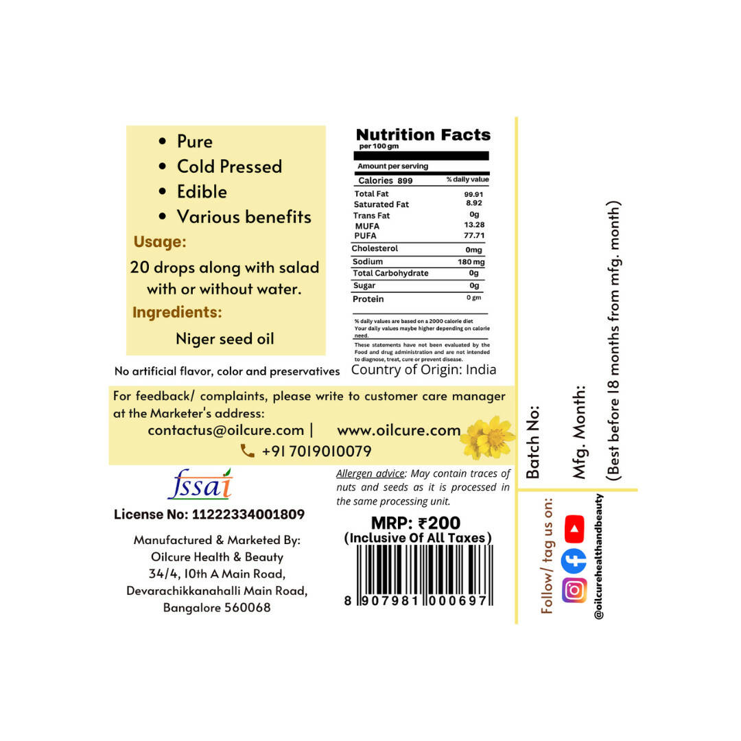 Oilcure Niger Seed Oil - Grab2buy
