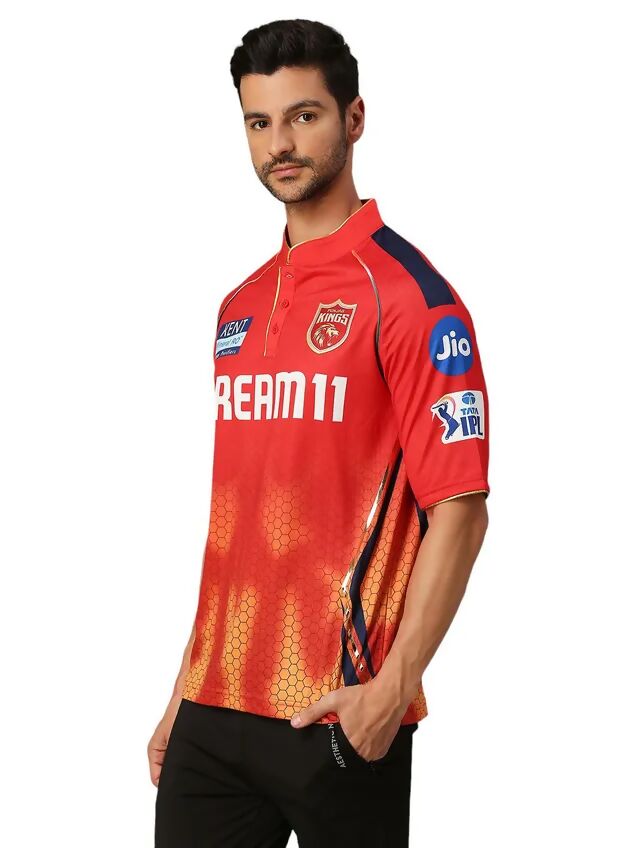 Punjab Kings Men Red Printed Half Sleeves Jersey IPL, T20 