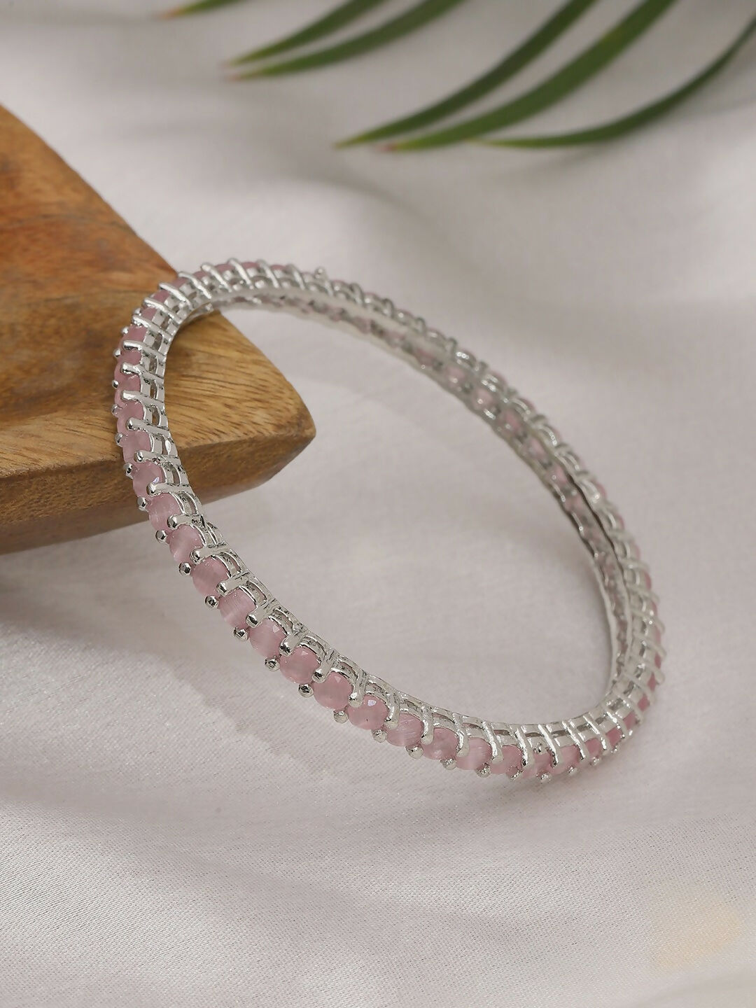 Pink Stone Bangle- Ruby Raang 