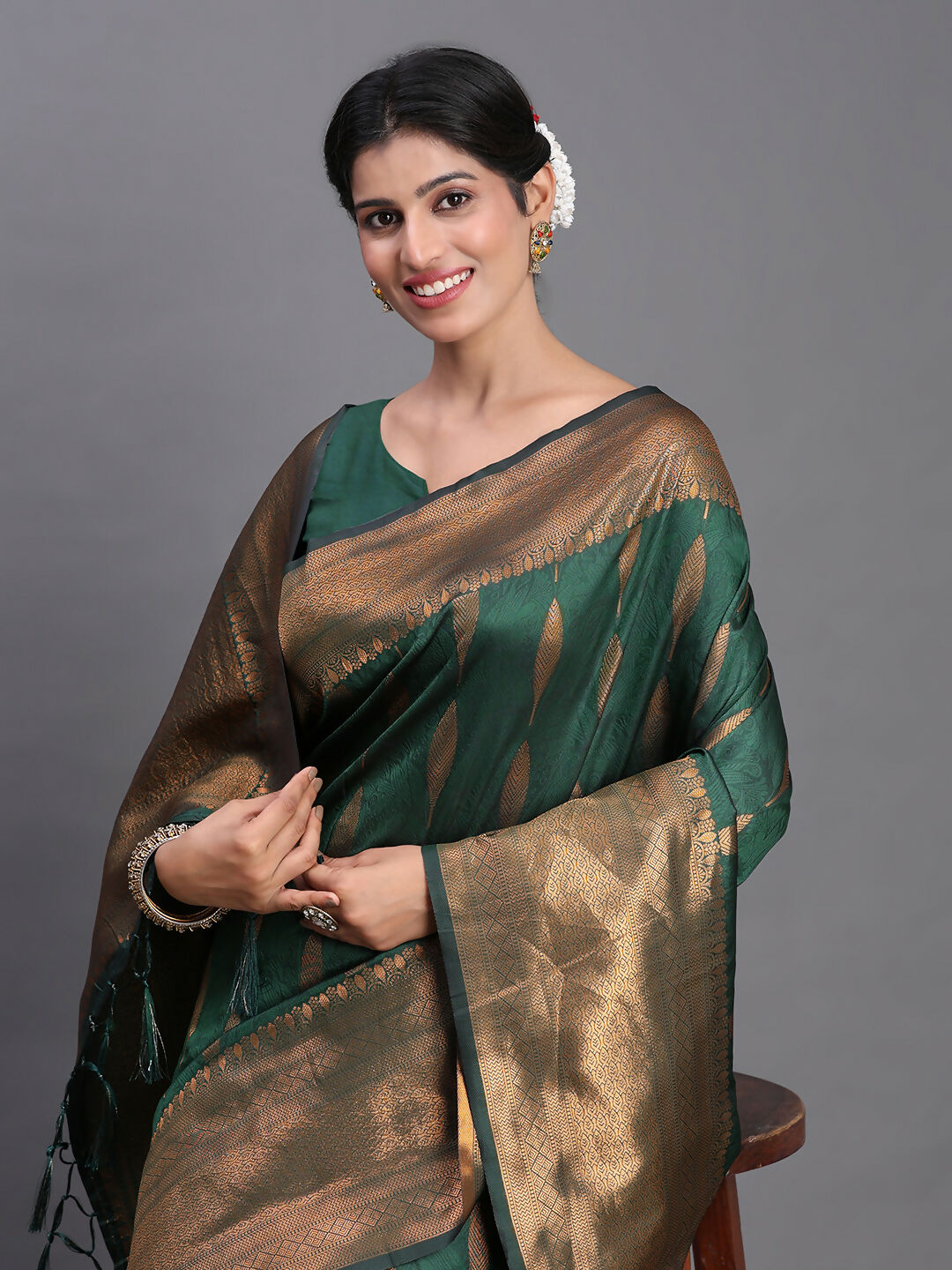 Shree Shyam Fashion Silk Dark Green Saree