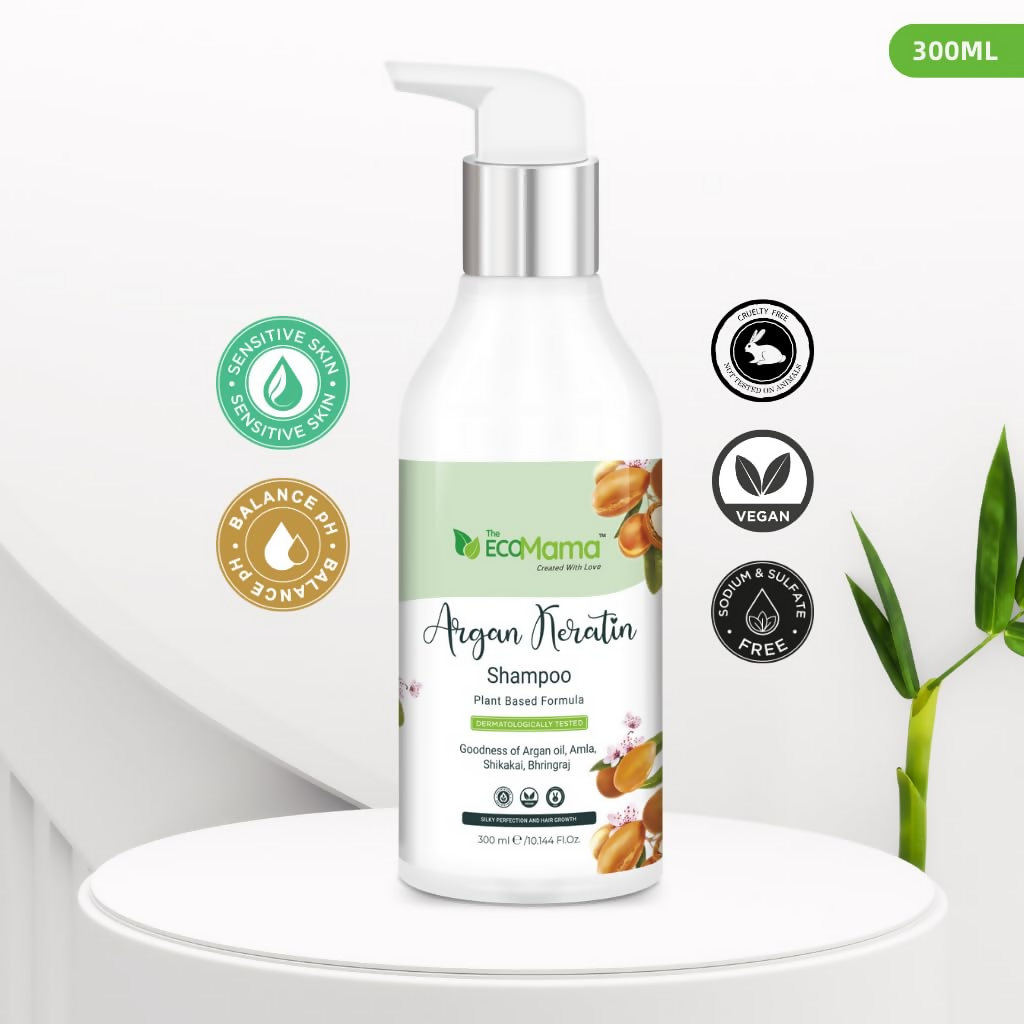 The Eco Mama Argan Keratin Shampoo With Amla Oil, Bhringraj Oil, and Vitamin E  Grab2Buy The Eco Mama Grab2Buy