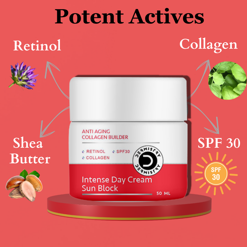 Dermistry Anti Aging Collagen Builder SPF30 Retinol Hyaluronic Acid Nourishing Age Protect Day Cream 