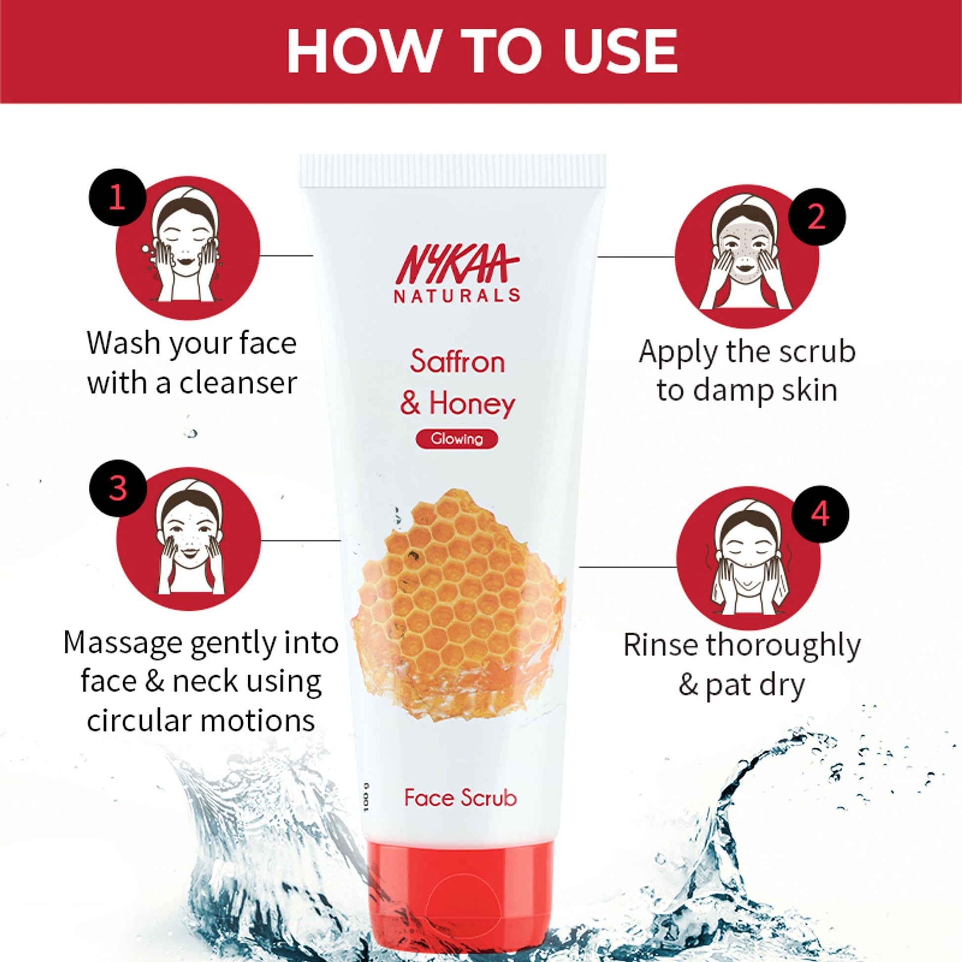 Nykaa Naturals Tea Tree & Neem Detox Face Scrub For Purifying, Acne Control & Clear Skin Glow - Saffron & Honey