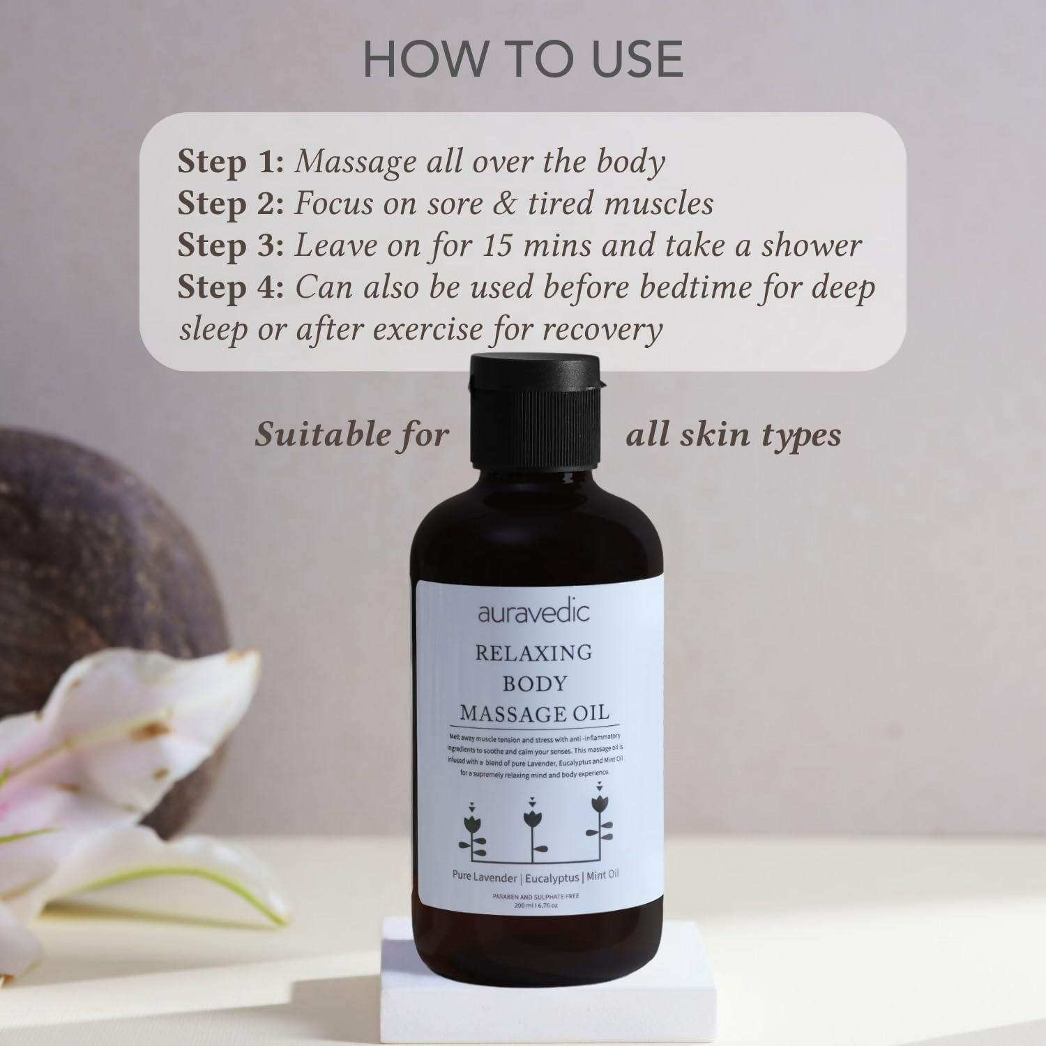 Auravedic Relaxing Body Massage Oil 