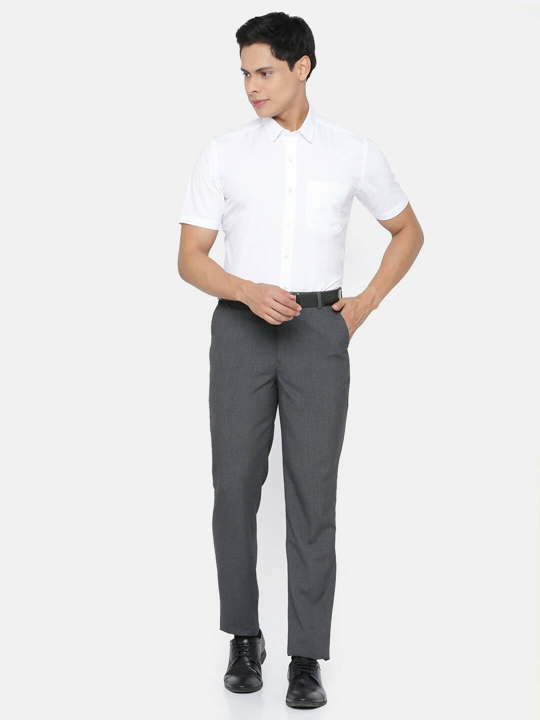 Ramraj Cotton Mens Half Sleeve Formal 100 % Cotton White Shirt 