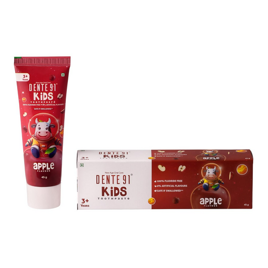 Dente91 Kids Toothpaste Protects Against Dental Caries & Hypersensitivity Fluoride Free Apple Flavour 