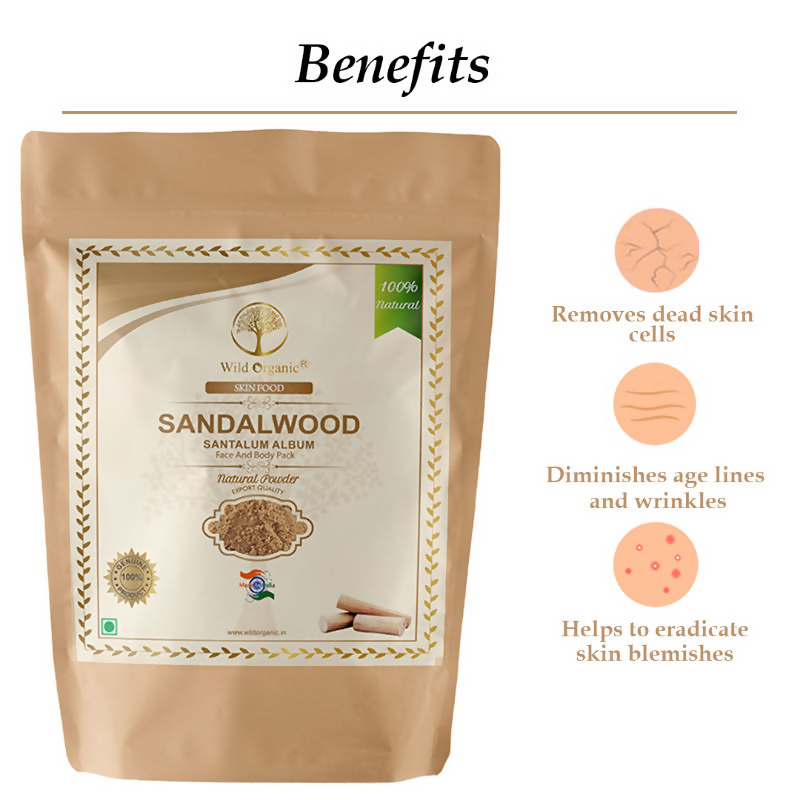 Wild Organic Sandalwood Powder For Skin And Body Pack 