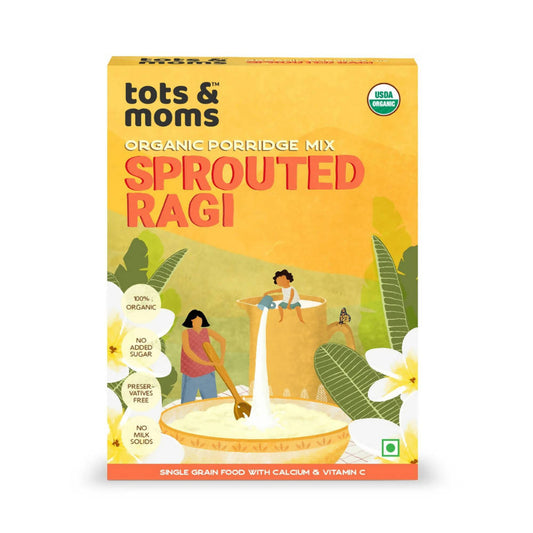 Tots and Moms Organic Sprouted Ragi Porridge Mix - Grab2buy
