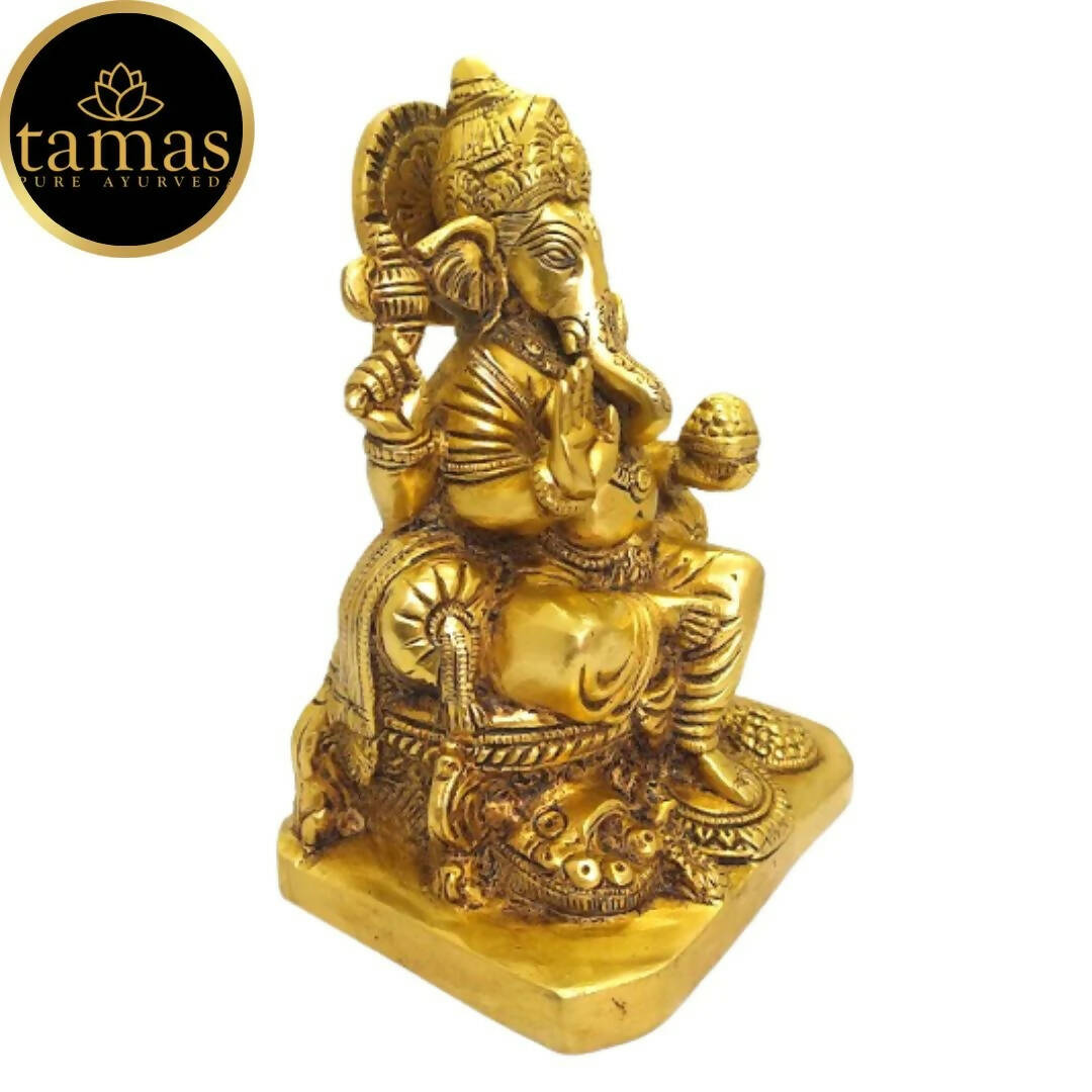 Tamas Brass Lord Ganesh Lakshmi Statue (Golden) - Grab2buy