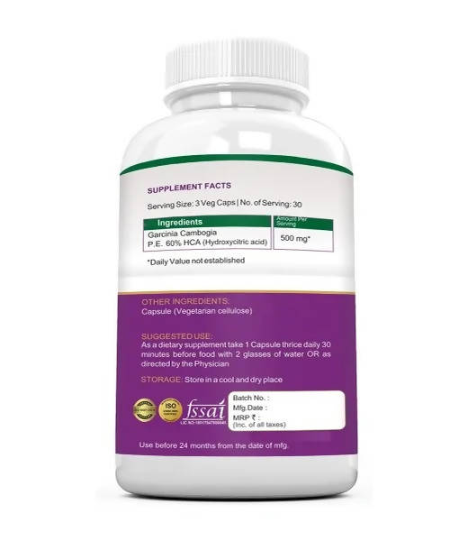 Ramini Bio Nutrition Garcinia Cambogia 500mg Veg Capsules - Grab2buy