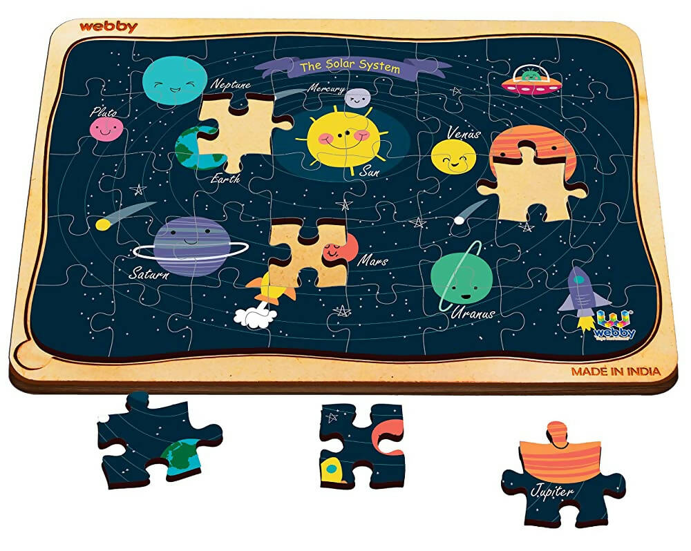 Webby Outer Space Solar System Wooden Jigsaw Puzzle - 40 Pcs  Grab2Buy Webby Grab2Buy