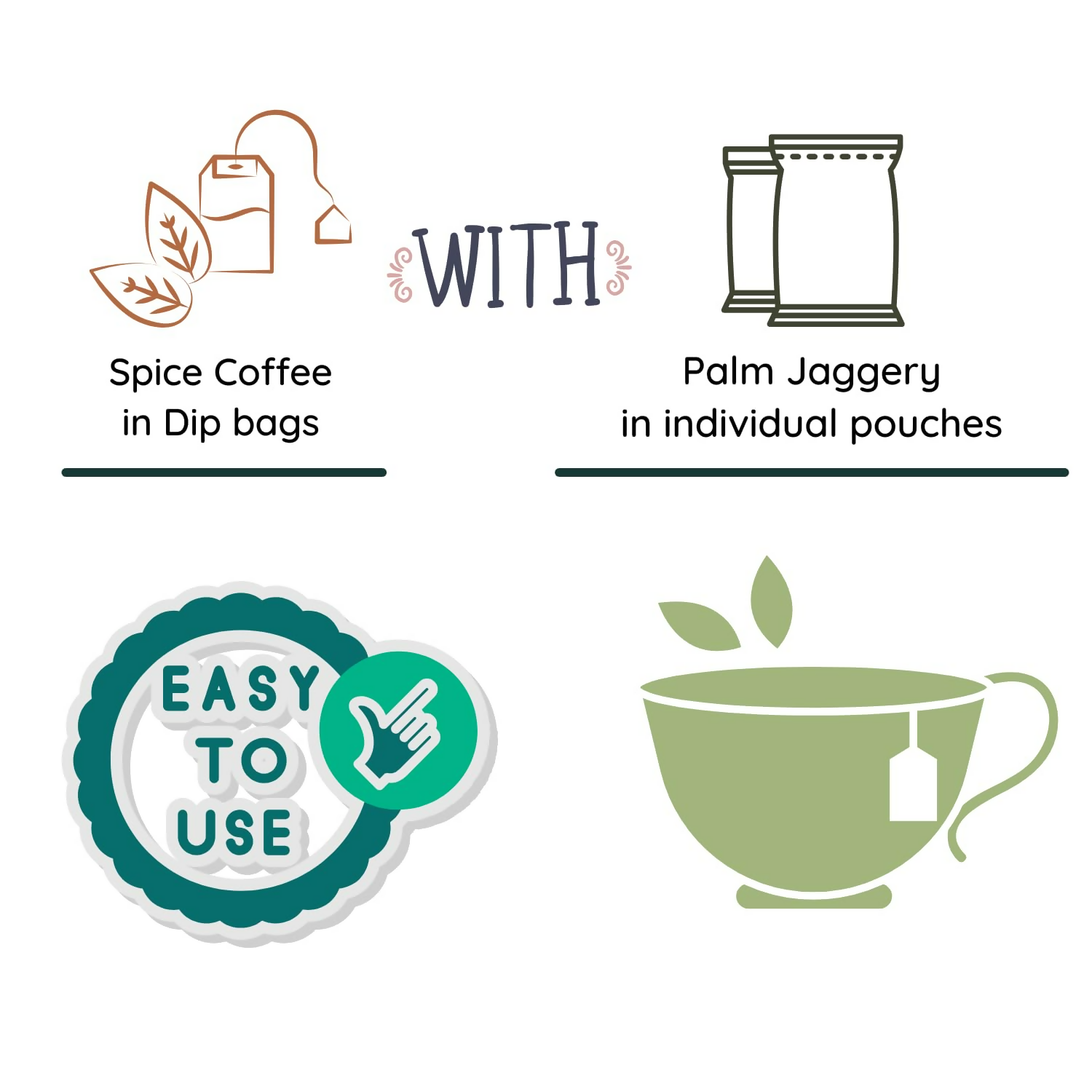 Satvi Wellness Chukkukappi with Karpooravalli/ Panikoorkka and Palm jaggery Blend of Coffee 