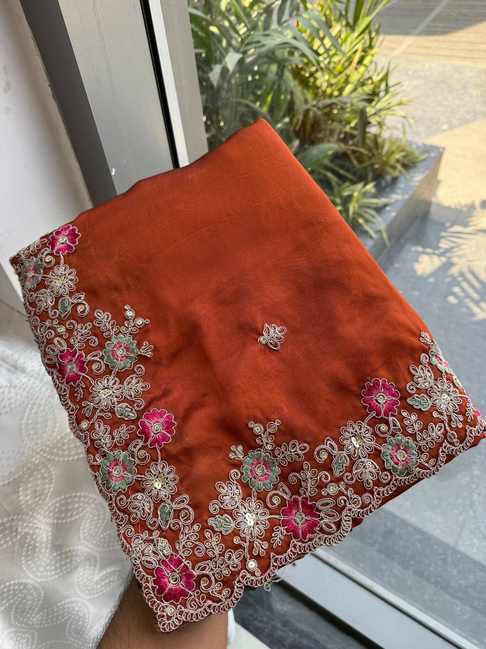 Teeya Creation New Trendy Stylish Party Wear Silk Saree-Orange