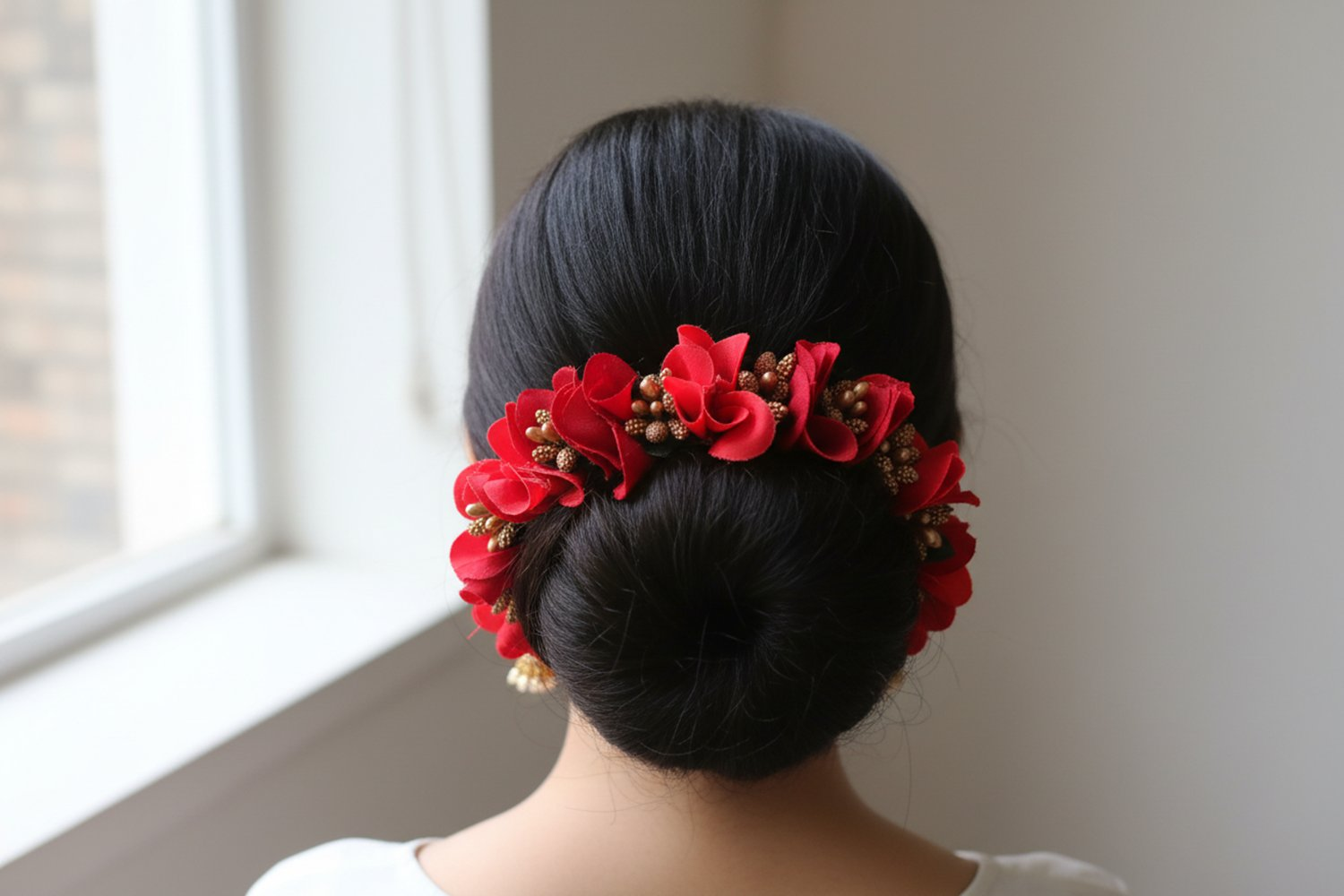 Red Orchids Gajra  Grab2Buy Mokshi Collections Grab2Buy