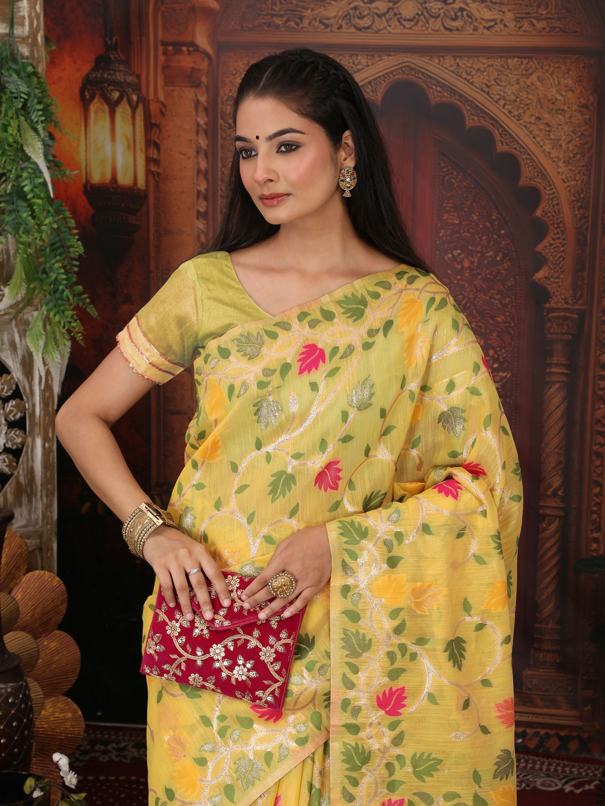 Shree Shyam Fashion Linen Cotton White Saree